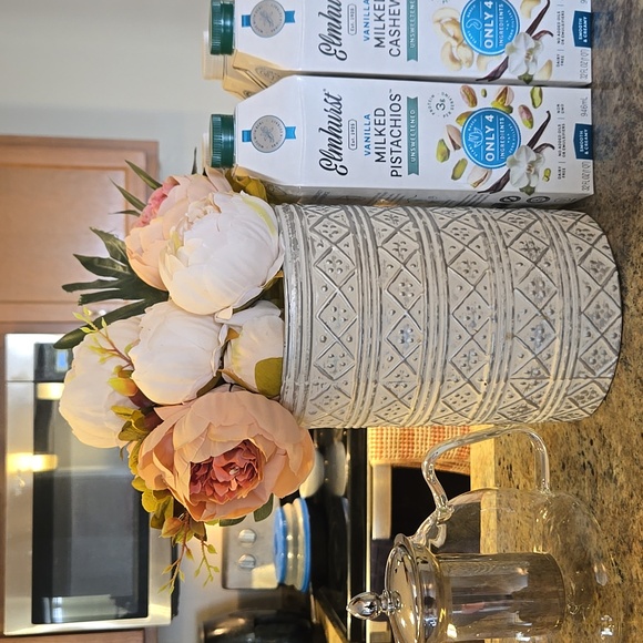 Other - Elegant Silver and Cream Vase Handmade Look